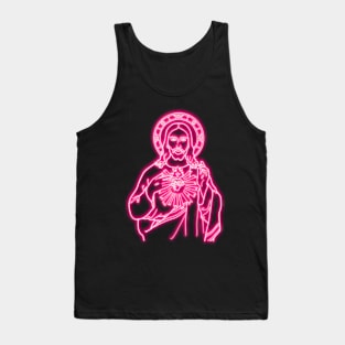 Pink Neon Jesus Tank Top